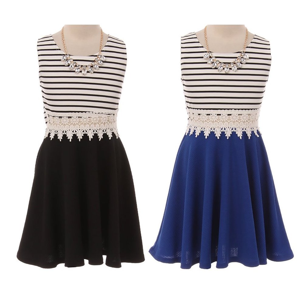 2 Set Bundle Sleeveless Striped Crop Top Summer Casual 2 Pieces Skirt Set Size 4